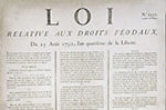 Abolition de la Féodalité 25 août 1792